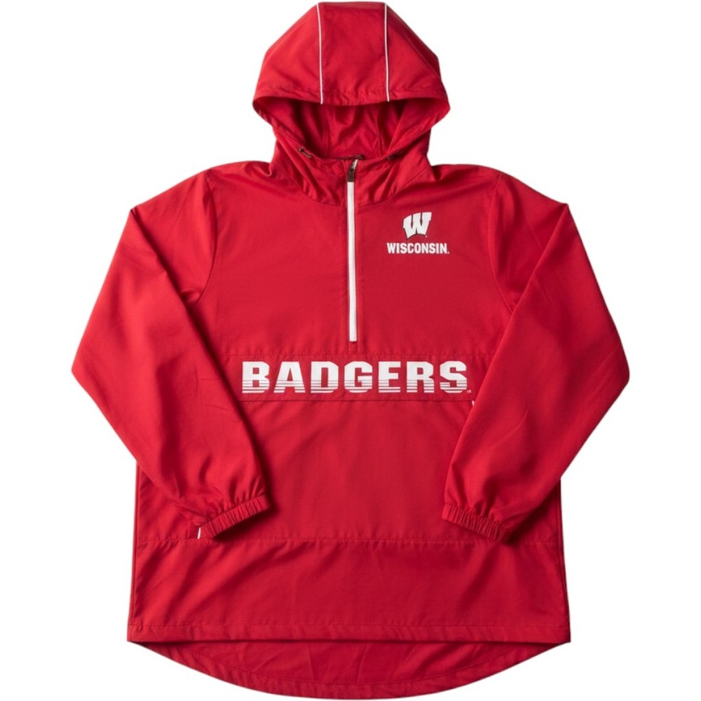 Wisconsin Badgers Colosseum 1/4 Zip Windbreaker Mens XL Red NCAA Pullover